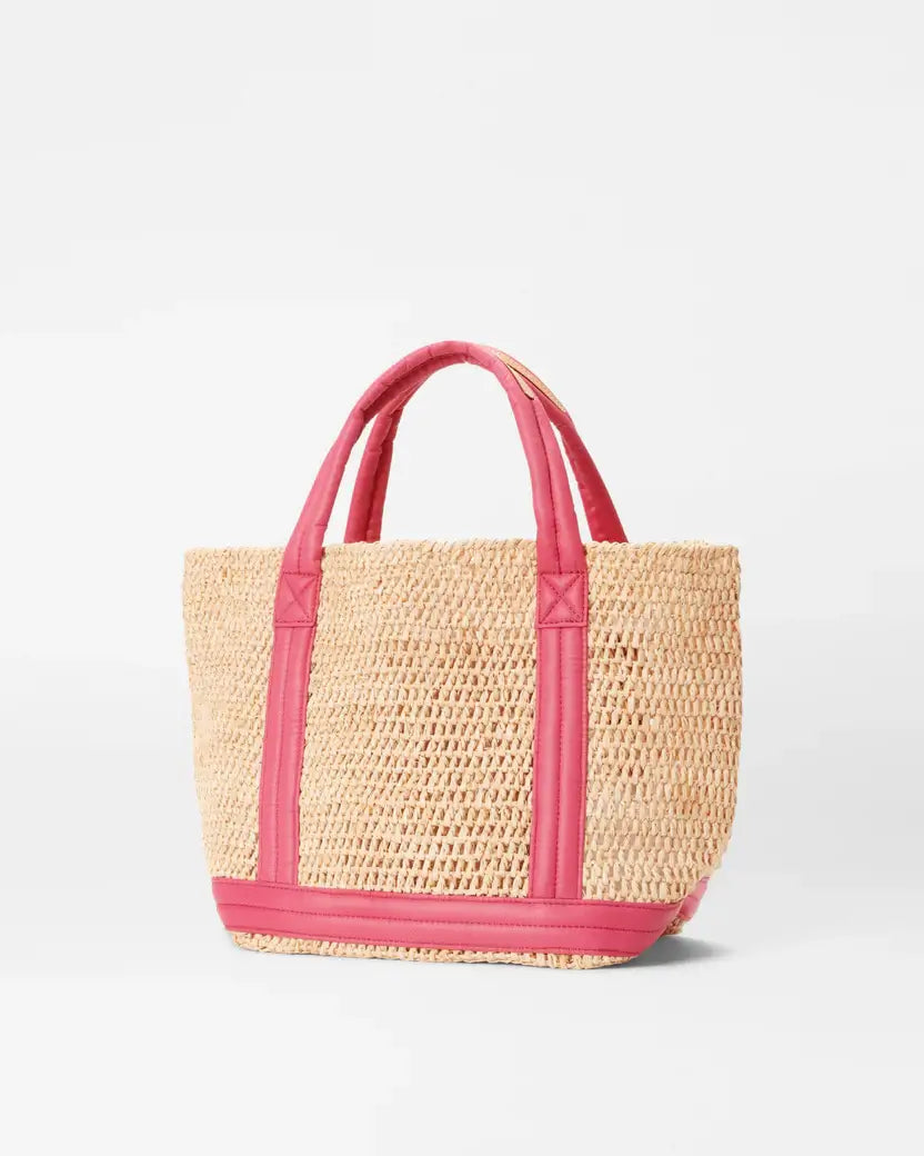 SMALL RAFFIA TOTE- RAFFIA/ZINNIA