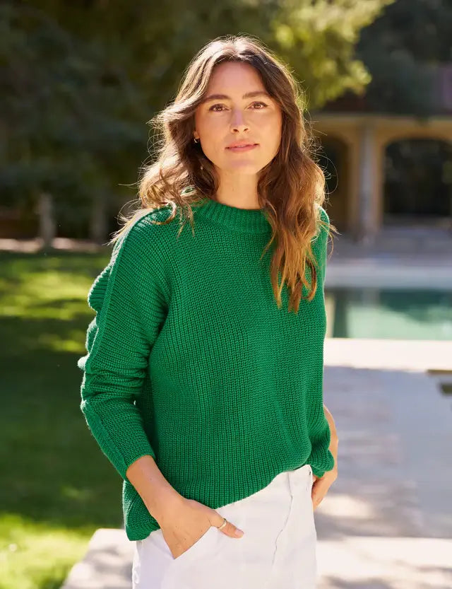 PEBBLE BEACH SWEATER - KELLY GREEN