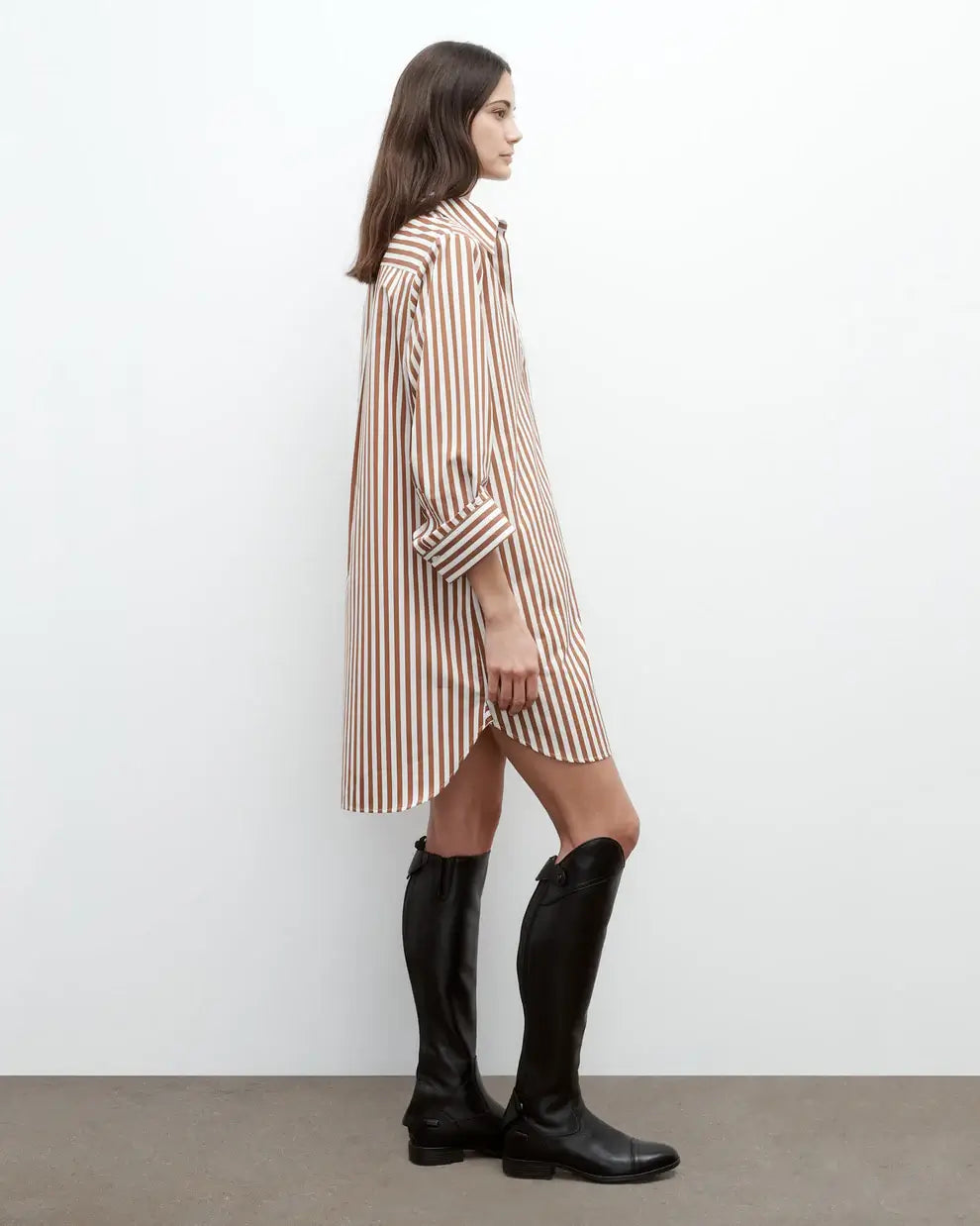 MORNING AFTER DRESS- IVORY/COGNAC