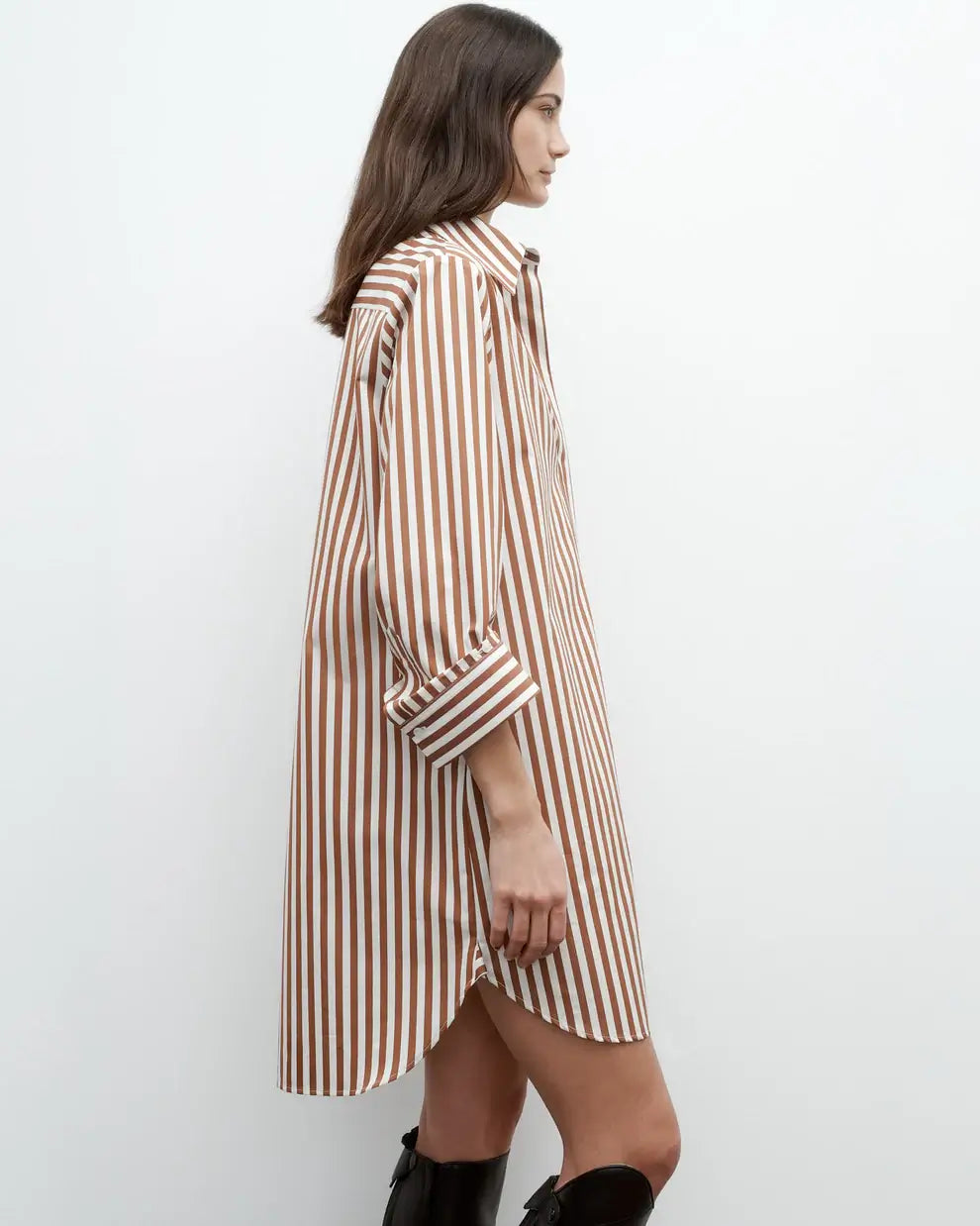 MORNING AFTER DRESS- IVORY/COGNAC