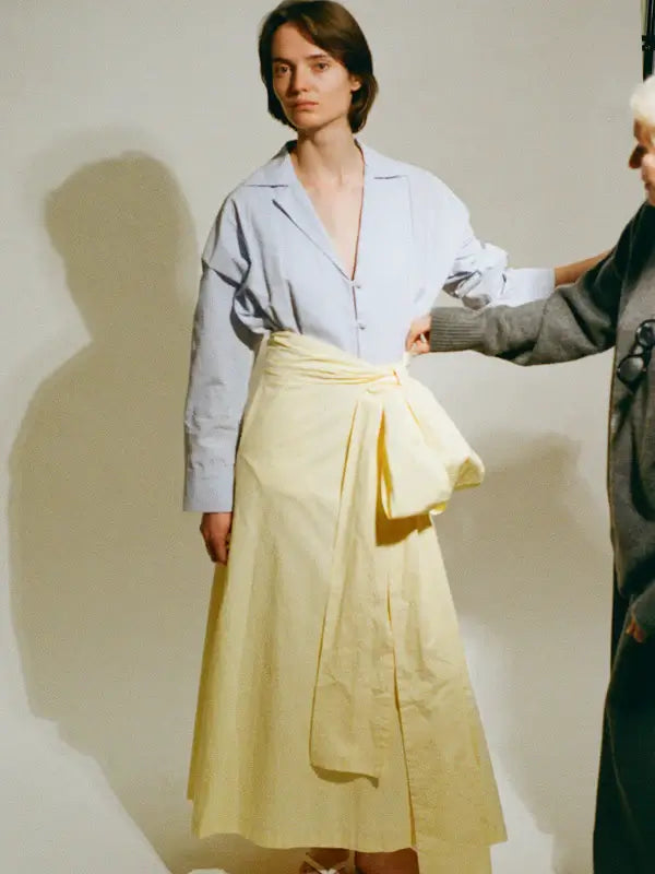 DRESS CLARENCE - BLUE, WHITE, & YELLOW STRIPE