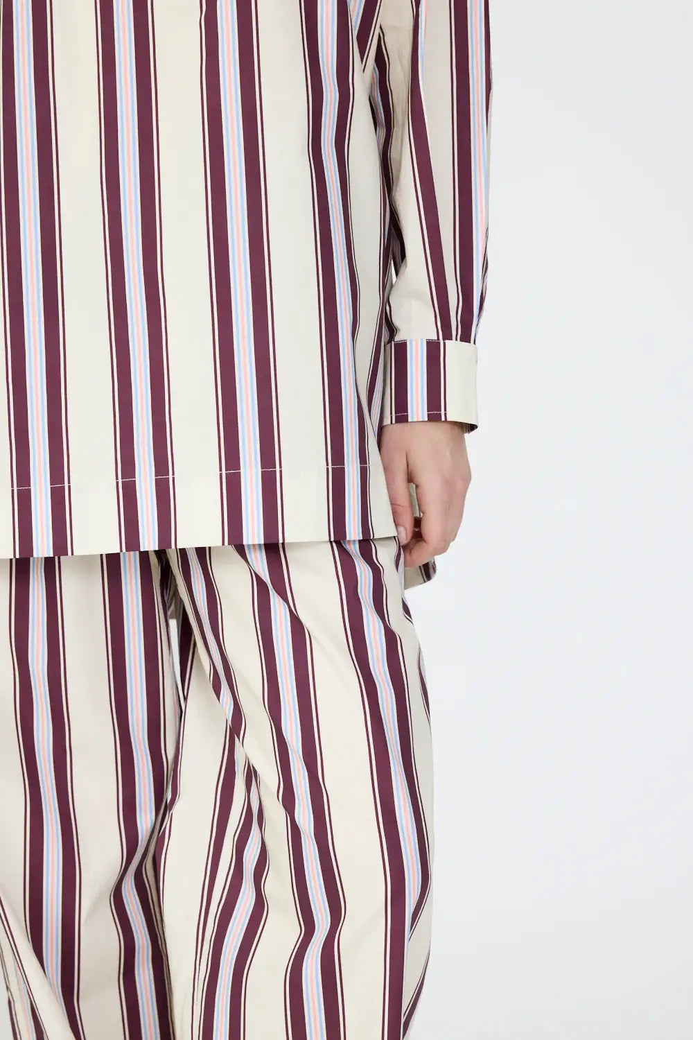 CHIARA HALF PLACKET STRIPED SHIRT