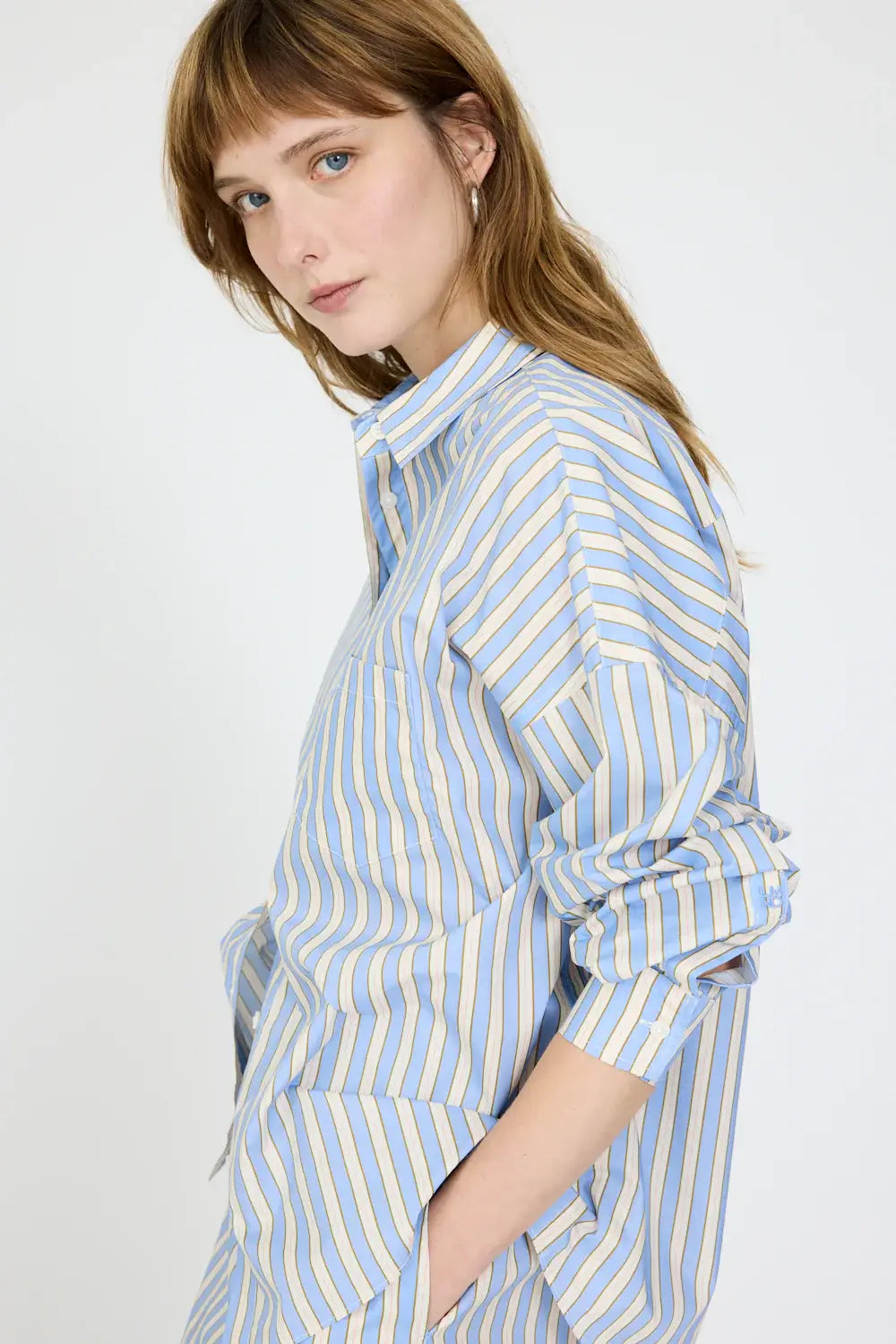 CHIARA LONG SLEEVE SHIRT- MULTI STRIPE