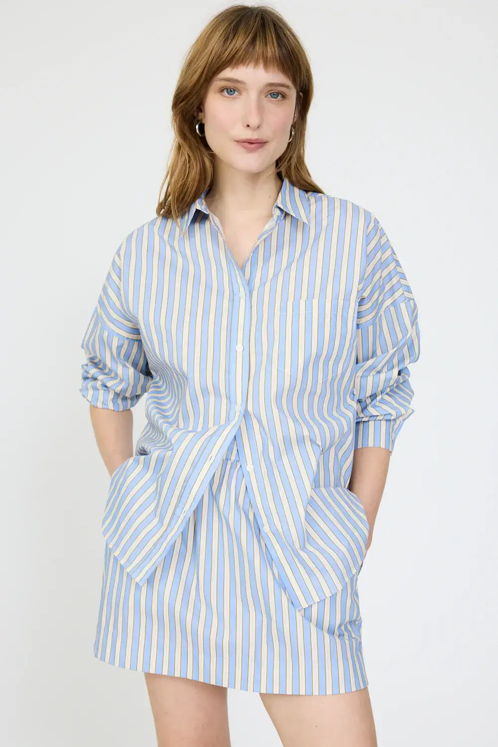 CHIARA LONG SLEEVE SHIRT- MULTI STRIPE