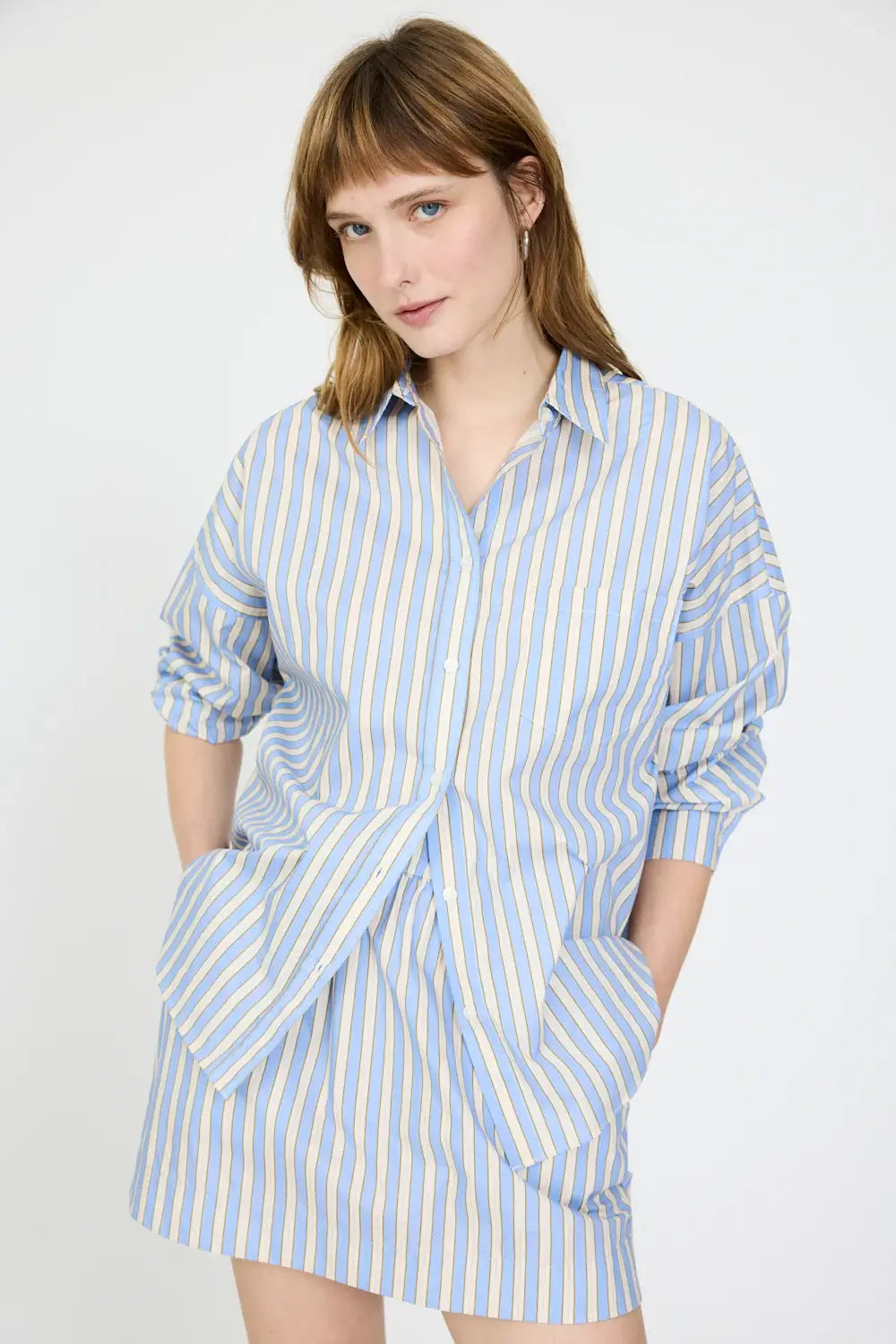 CHIARA LONG SLEEVE SHIRT- MULTI STRIPE