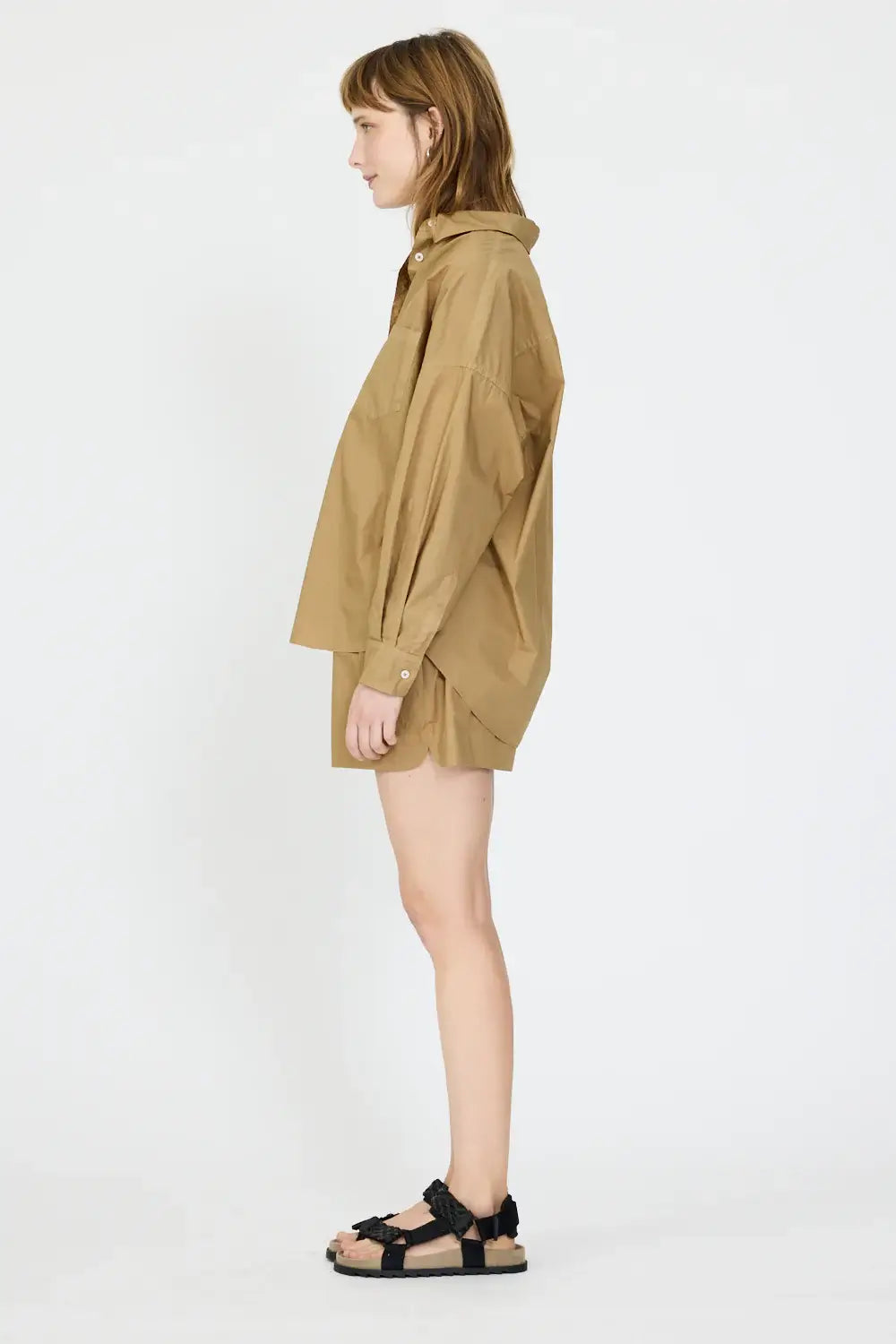 CHIARA CLASSIC LONG SLEEVE SHIRT- KHAKI