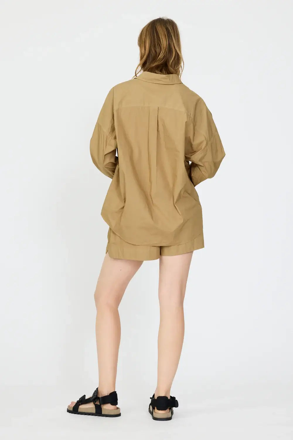 CHIARA CLASSIC LONG SLEEVE SHIRT- KHAKI