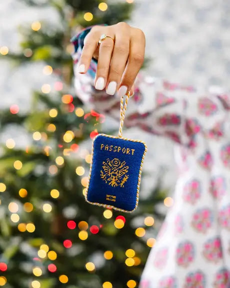 PASSPORT NEEDLEPOINT ORNAMENT