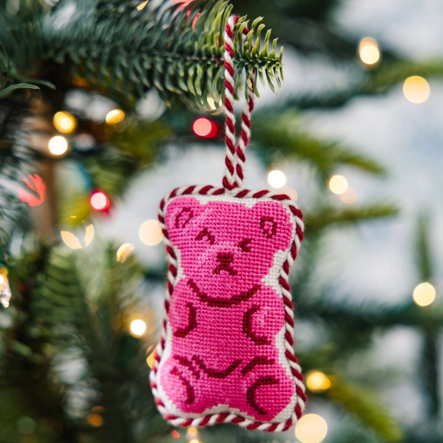 GUMMY BEAR NEEDLEPOINT ORNAMENT