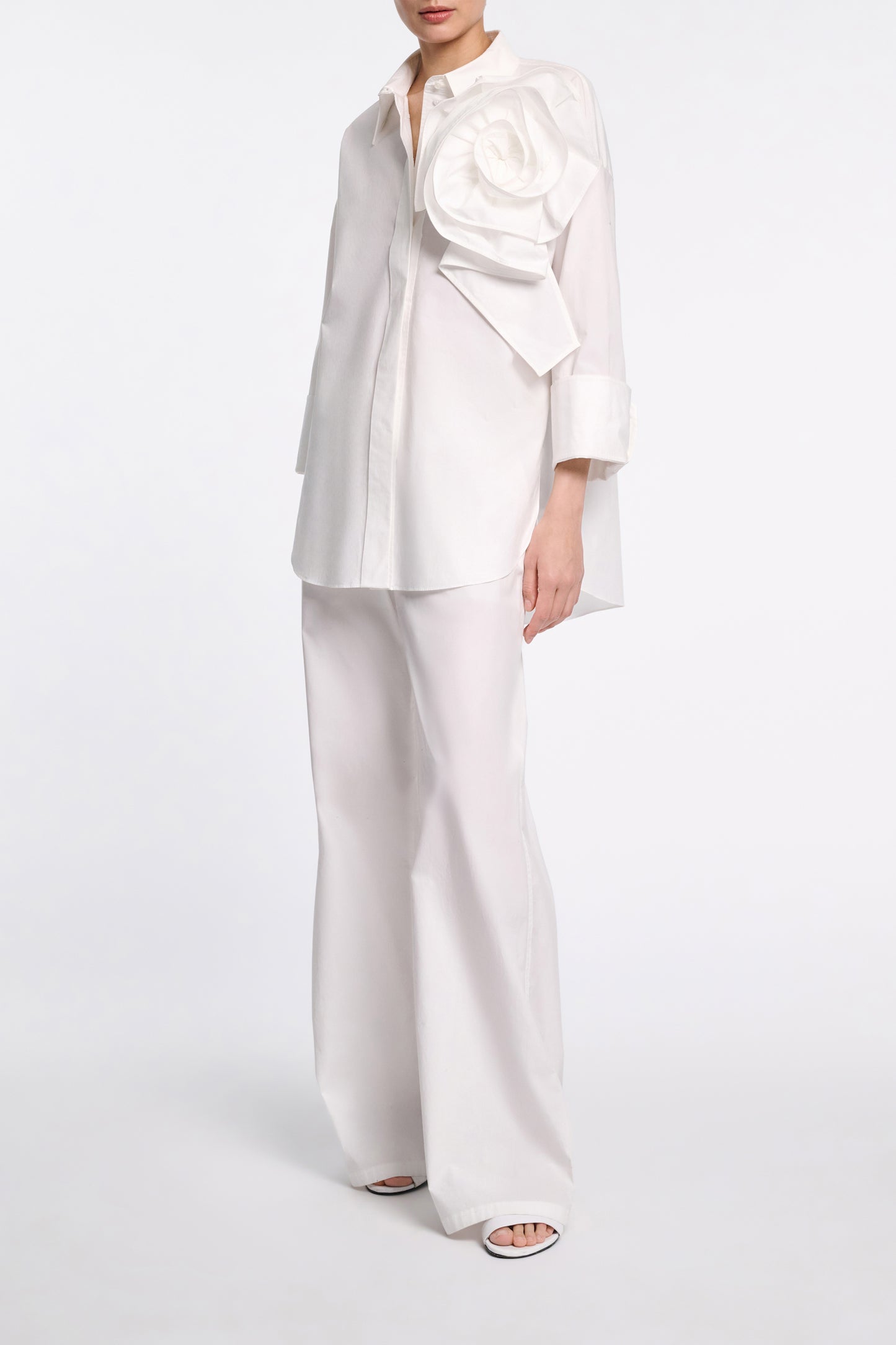 COTTON POPLIN SHIRT WITH XL FLOWER