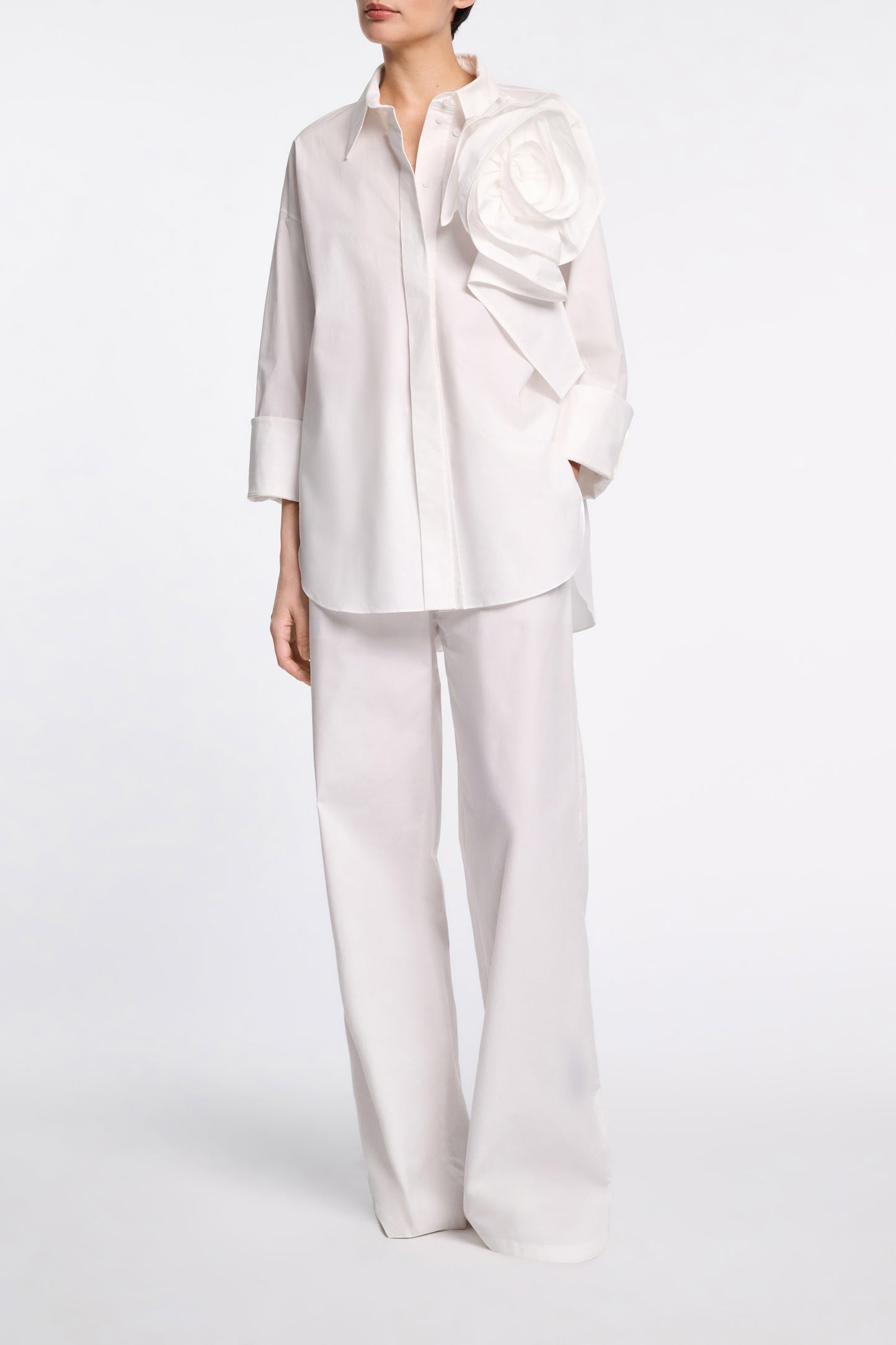 COTTON POPLIN SHIRT WITH XL FLOWER