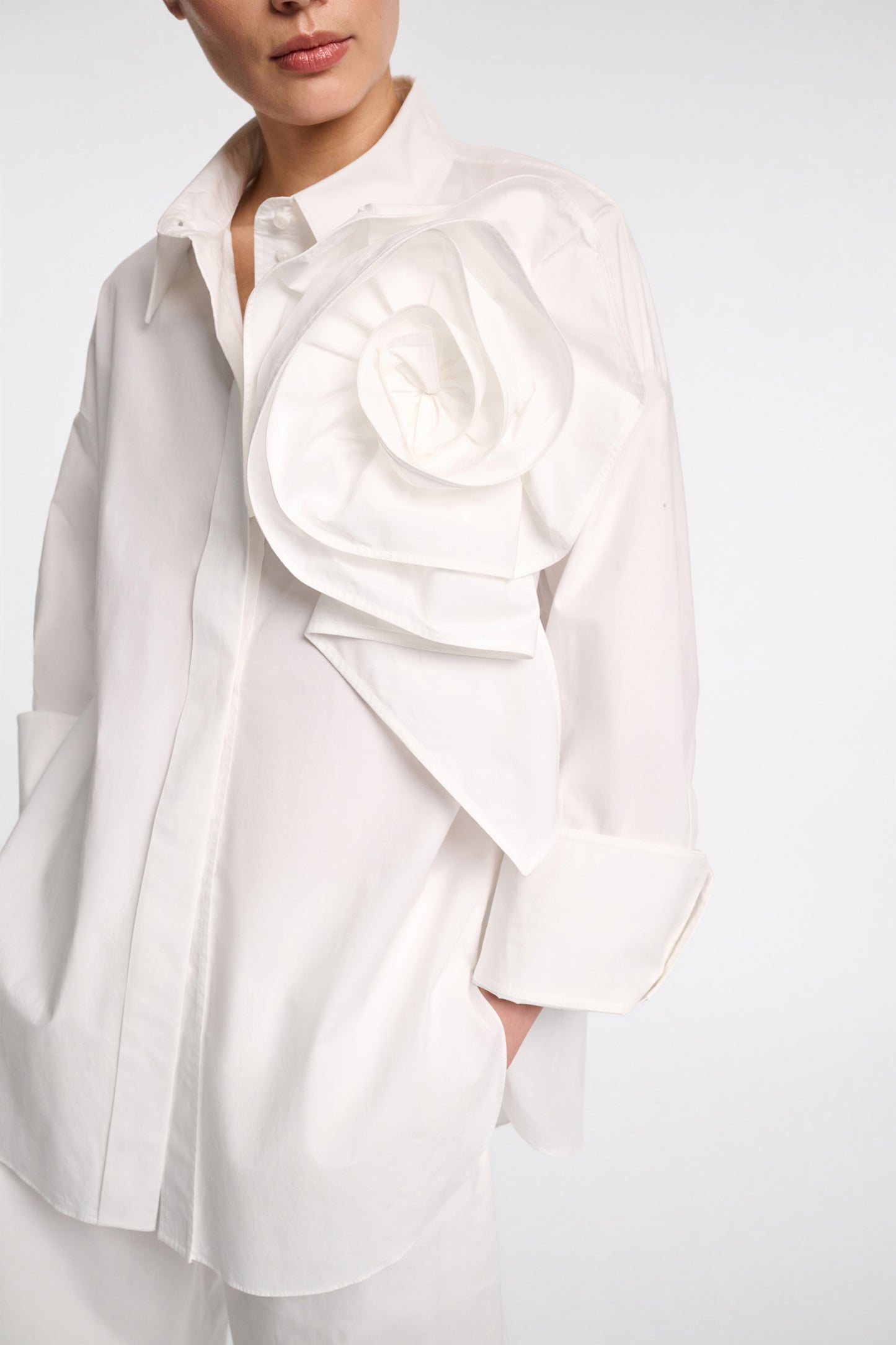 COTTON POPLIN SHIRT WITH XL FLOWER