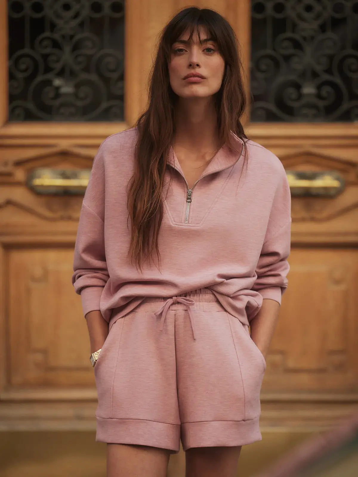 ATRIUM HIGH RISE SHORT 4.5- ROSE MARL