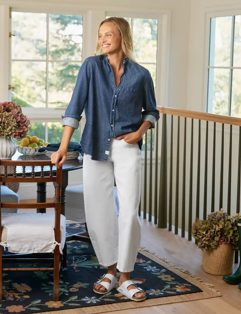 BRENNAN BARREL JEAN- WHITE