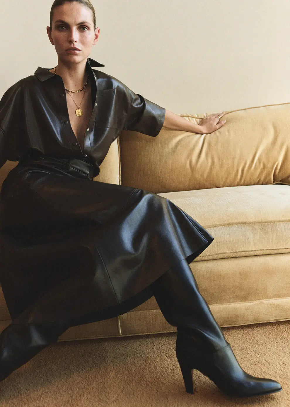 CASSIA LEATHER SKIRT
