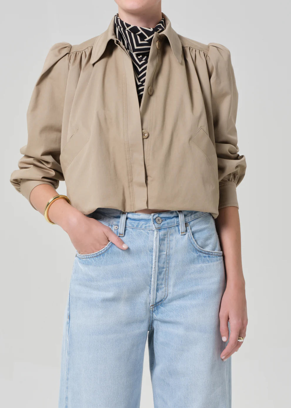 EVERLY SHIRRED CROP JACKET