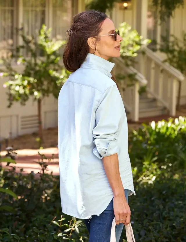 EILEEN RELAXED BUTTON-UP SHIRT - CLASSIC BLUE
