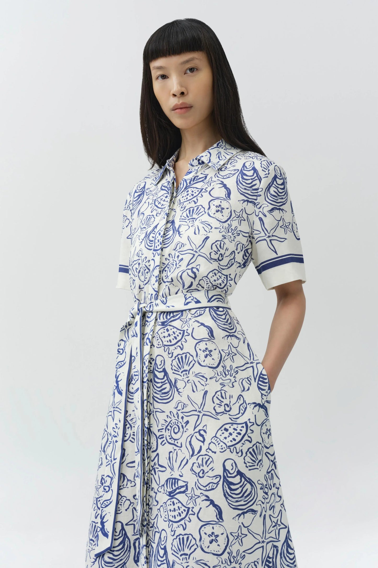 AUDRIA S/S BELTED MIDI DRESS