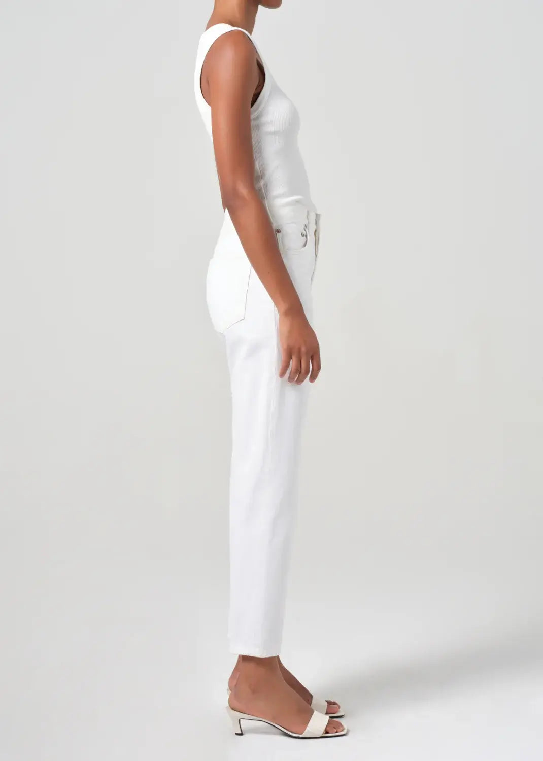 90'S PINCH WAIST CROP IN MARSHMALLOW