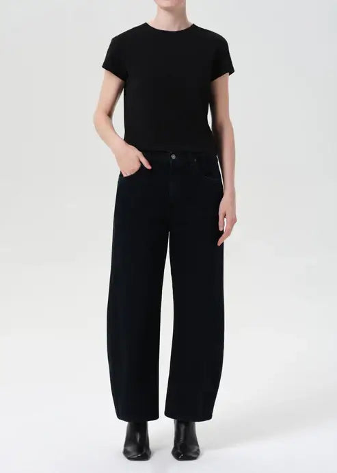 LOW CURVE JEAN CROP IN CRUSHED