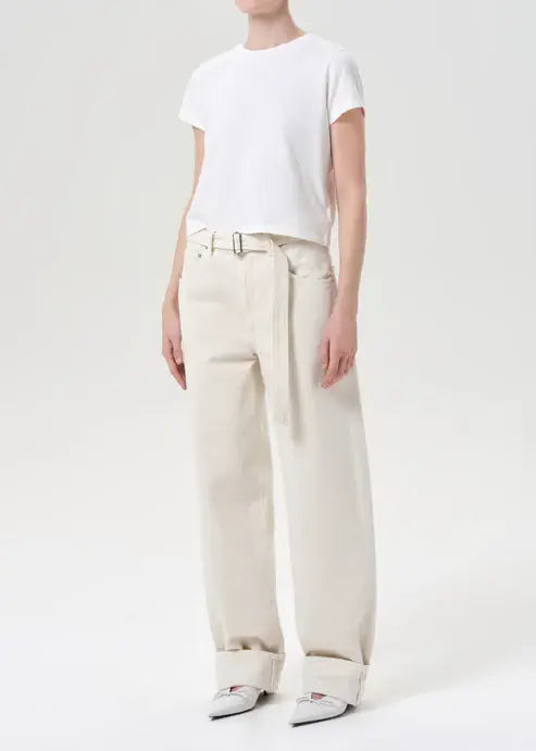 ADINE SHRUNKEN TEE- WHITE ASH