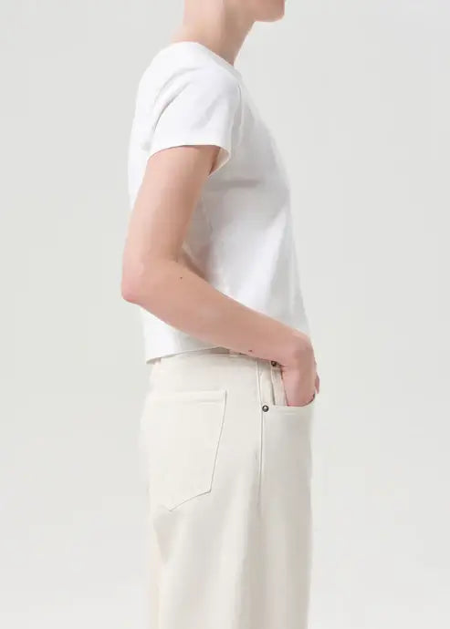 ADINE SHRUNKEN TEE- WHITE ASH