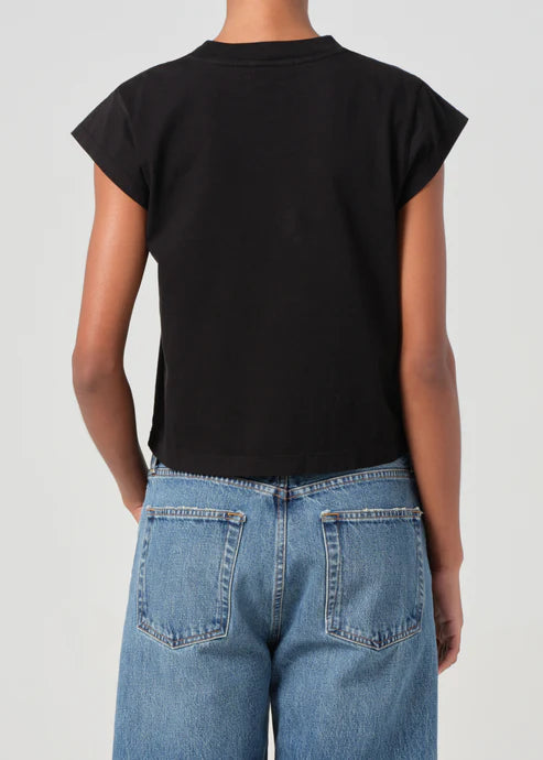 BRYCE CAP SLEEVE TEE- BLACK