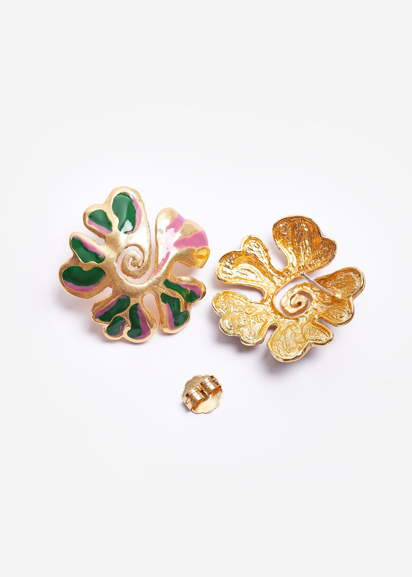 GREEN SPIRAL AURORA EARRINGS