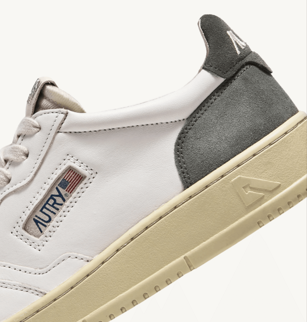 MEDALIST LOW SNEAKERS IN SUEDE AND LEATHER WHITE AND MILITARY