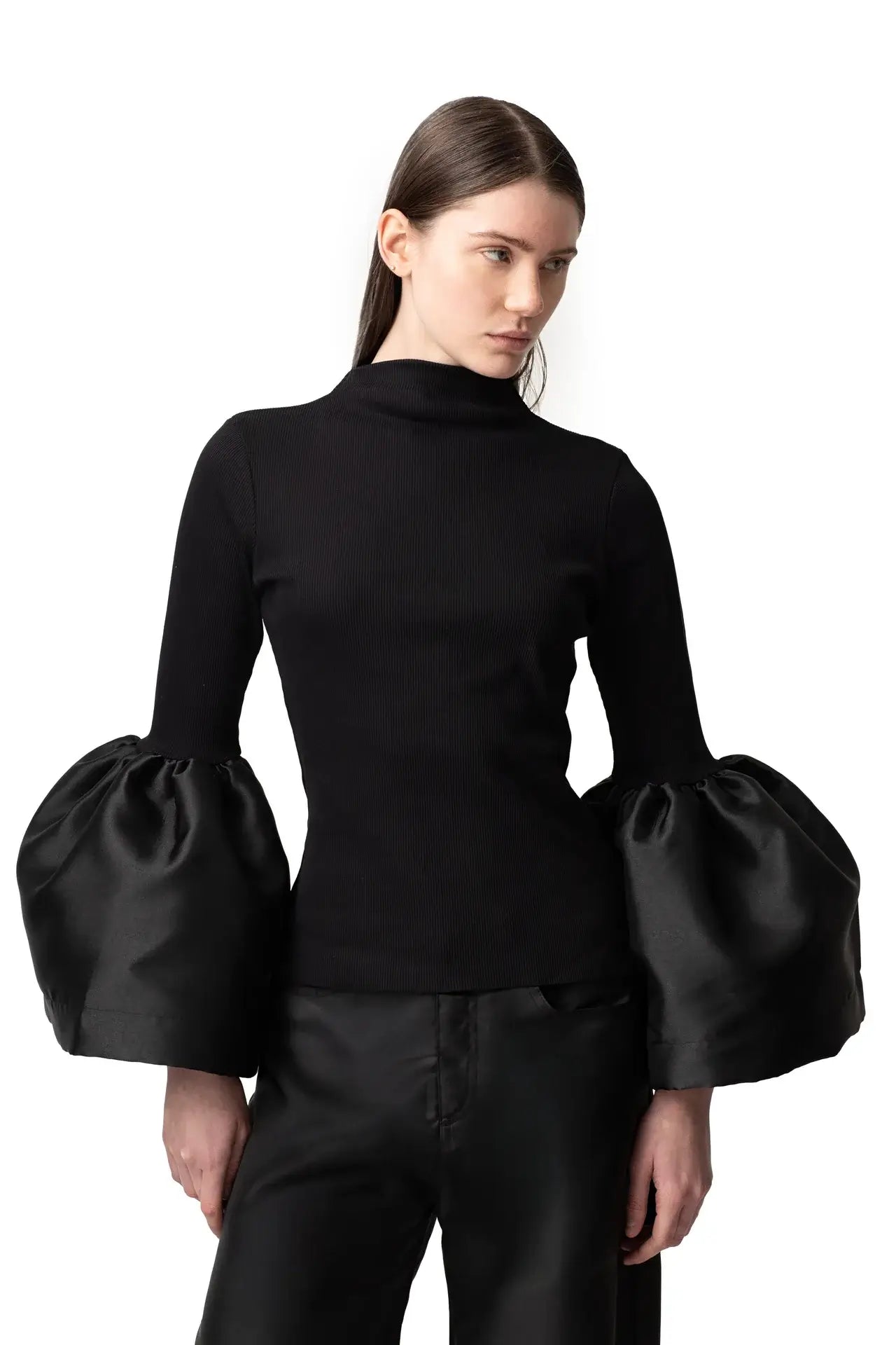 TURTLENECK PUFF SLEEVE TOP