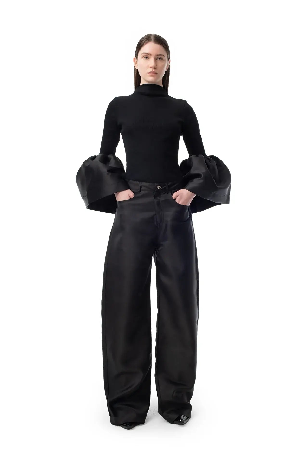 TURTLENECK PUFF SLEEVE TOP