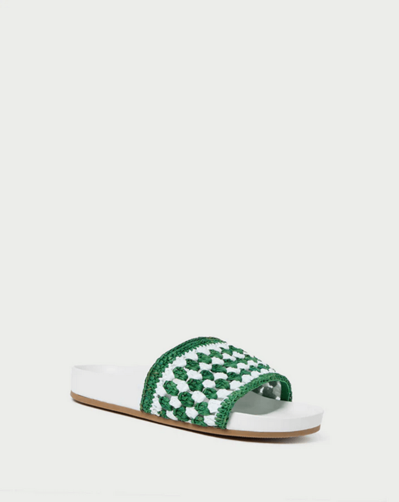 HENRI CROCHET RAFFIA BAND FOOTBED SANDAL