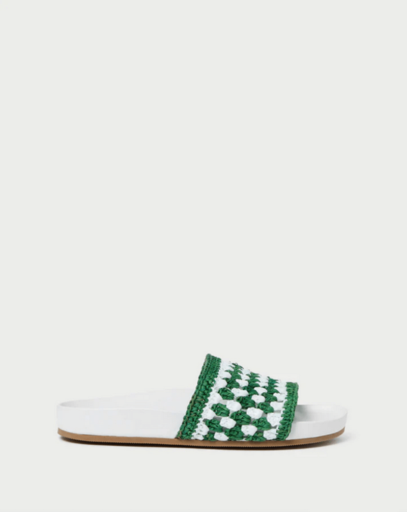HENRI CROCHET RAFFIA BAND FOOTBED SANDAL