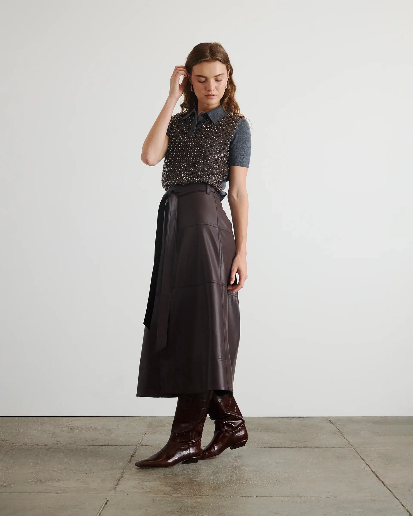 HUDLEY SKIRT-OXBLOOD