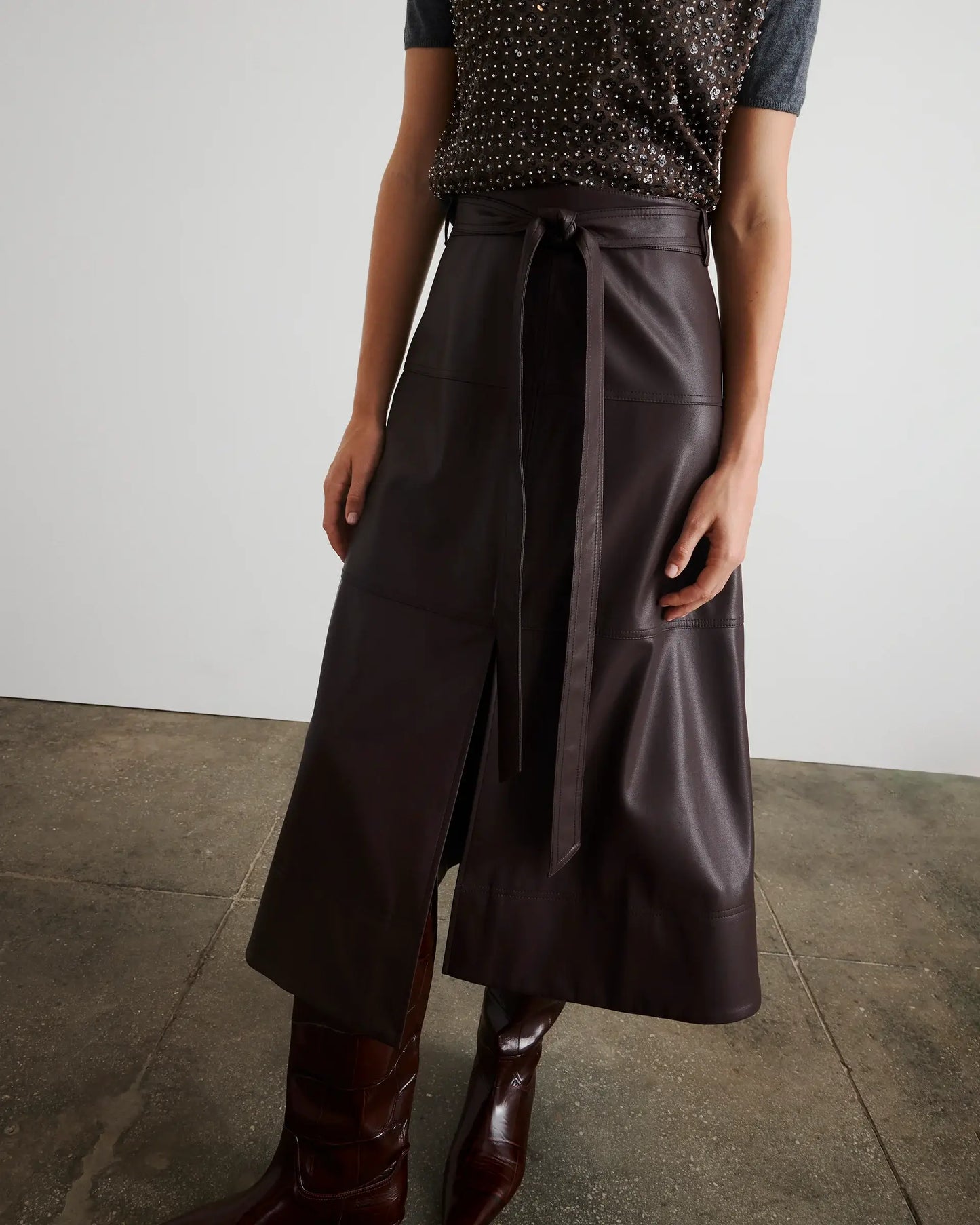 HUDLEY SKIRT-OXBLOOD