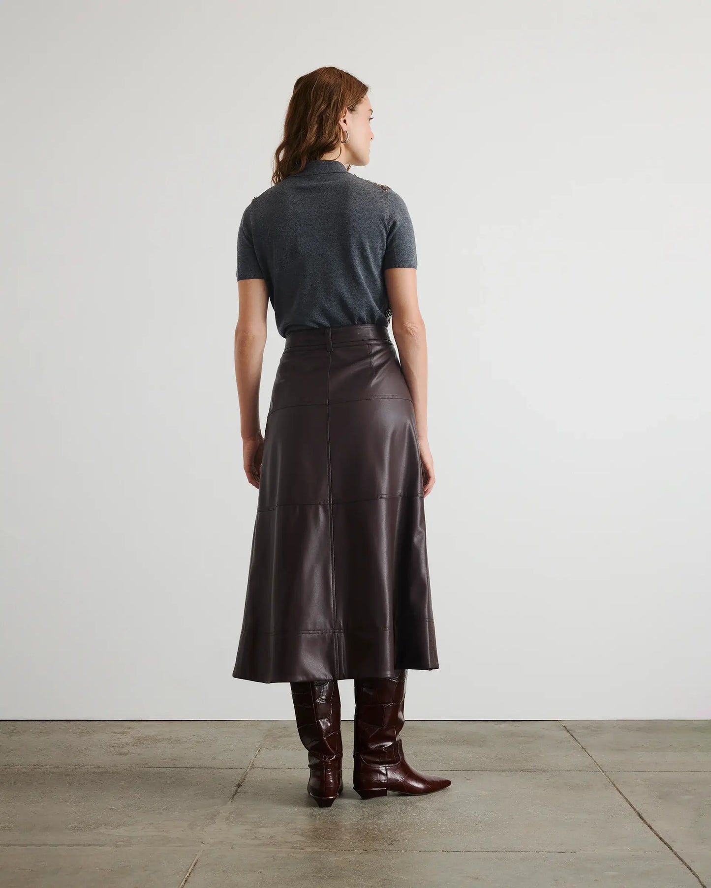 HUDLEY SKIRT-OXBLOOD