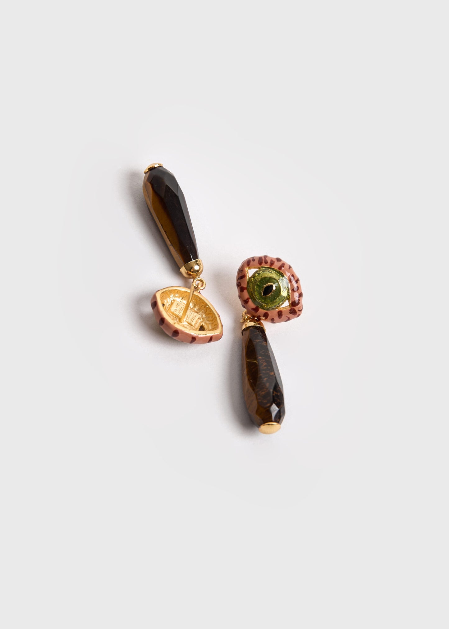 TERRACOTTA CAT DROP EARRINGS