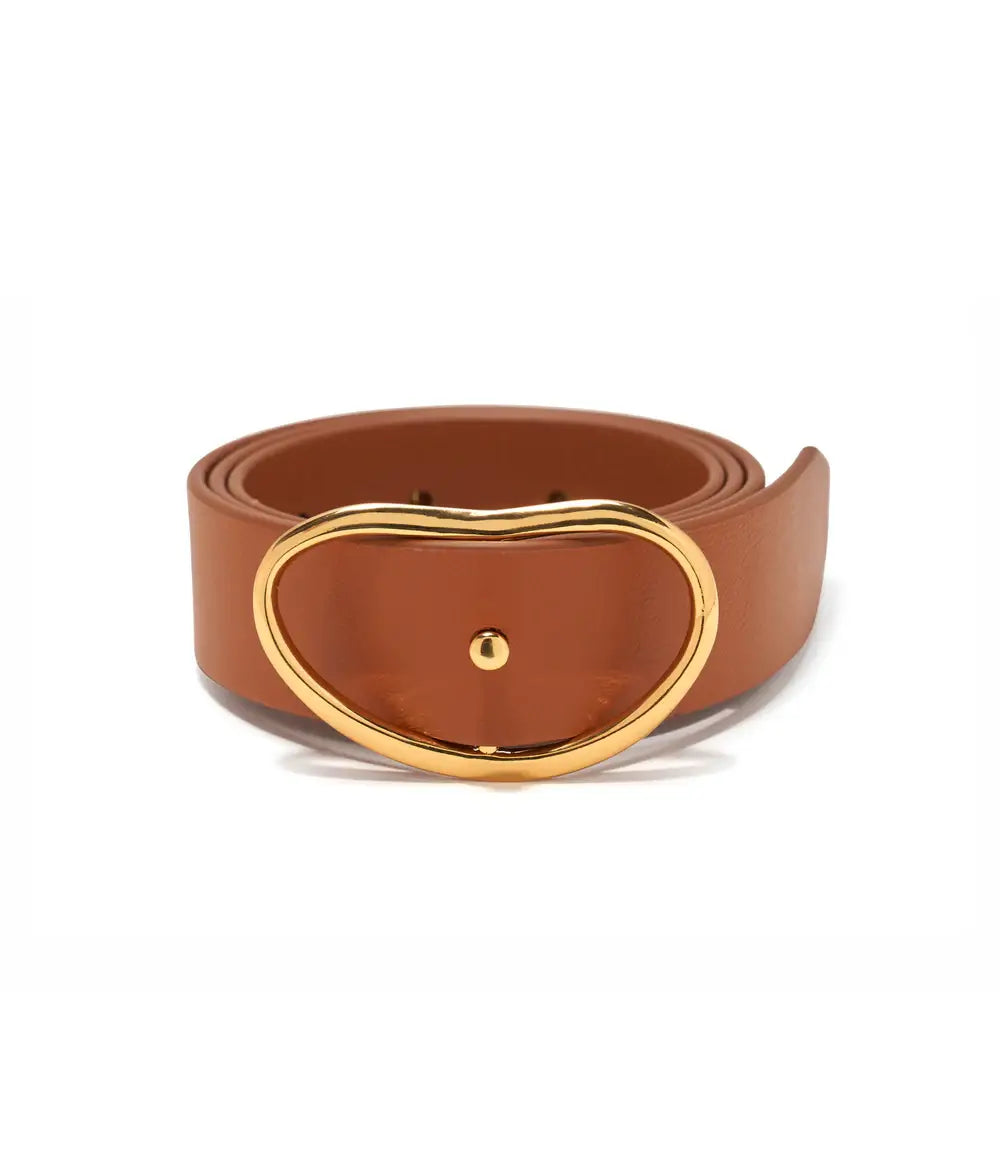WIDE GEORGIA BELT IN TAN