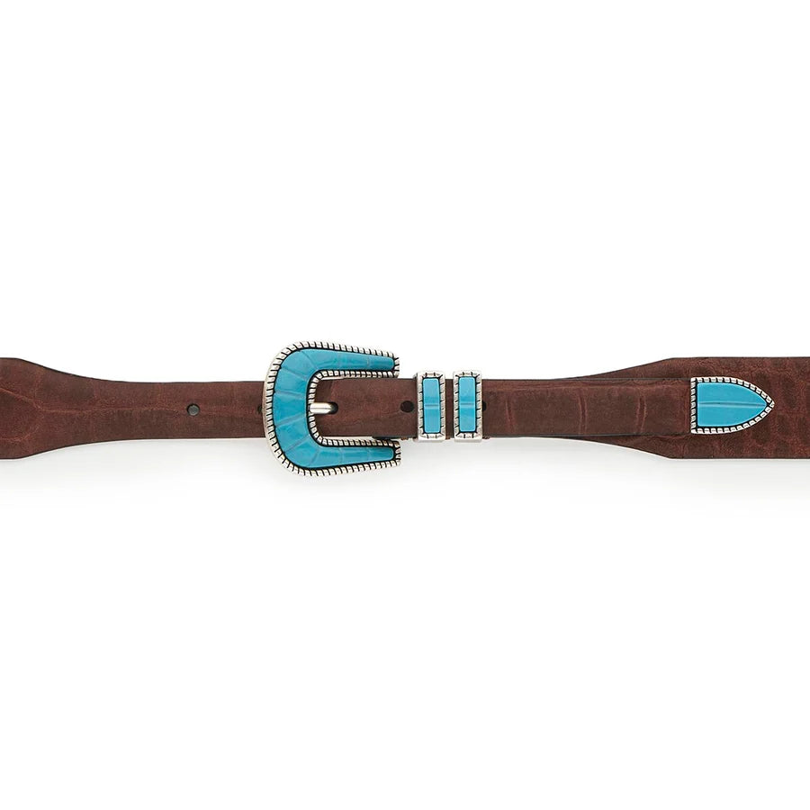 CRAZY COLOR BROWN BELT TURQUOISE