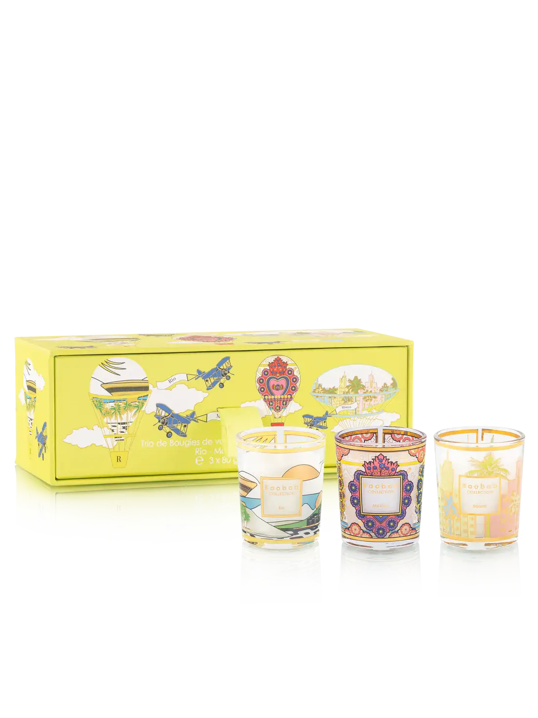 TRIO TRAVEL CANDLES RIO-MEXICO-MIAMI