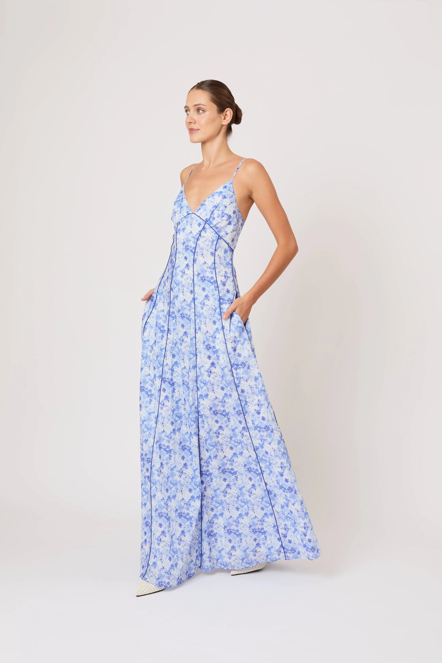CAMI MAXI DRESS IN WATERCOLOR FLORAL