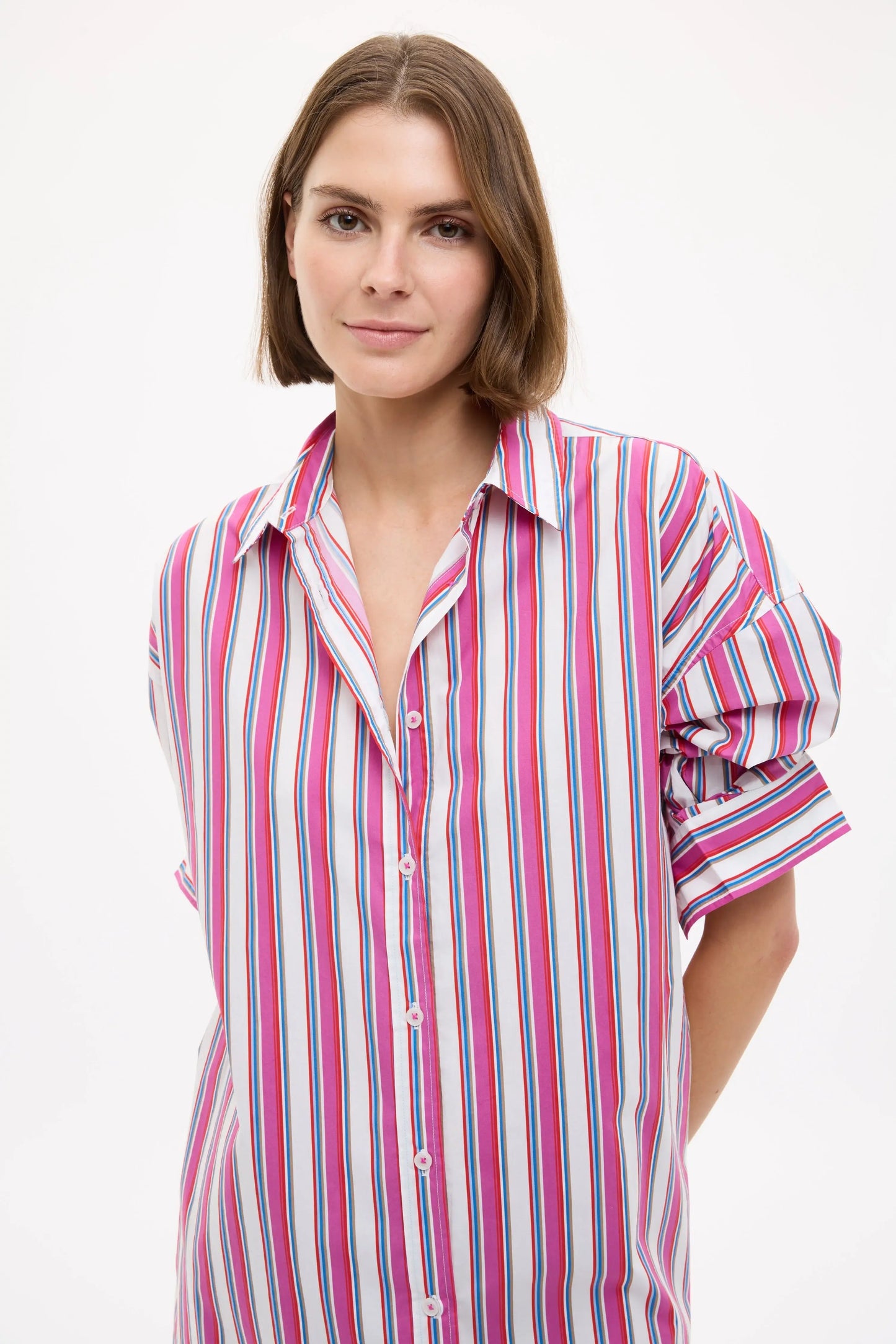 CHIARA LONG SLEEVE MIDI DRESS- STRIPE