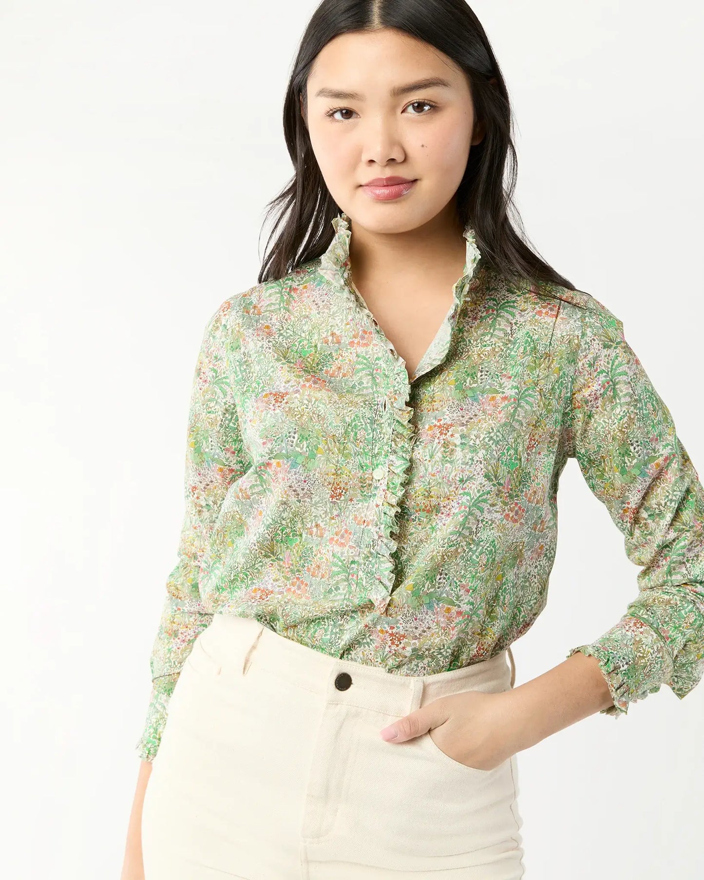 FRILL SHIRT- EDEN LIBERY FABRIC