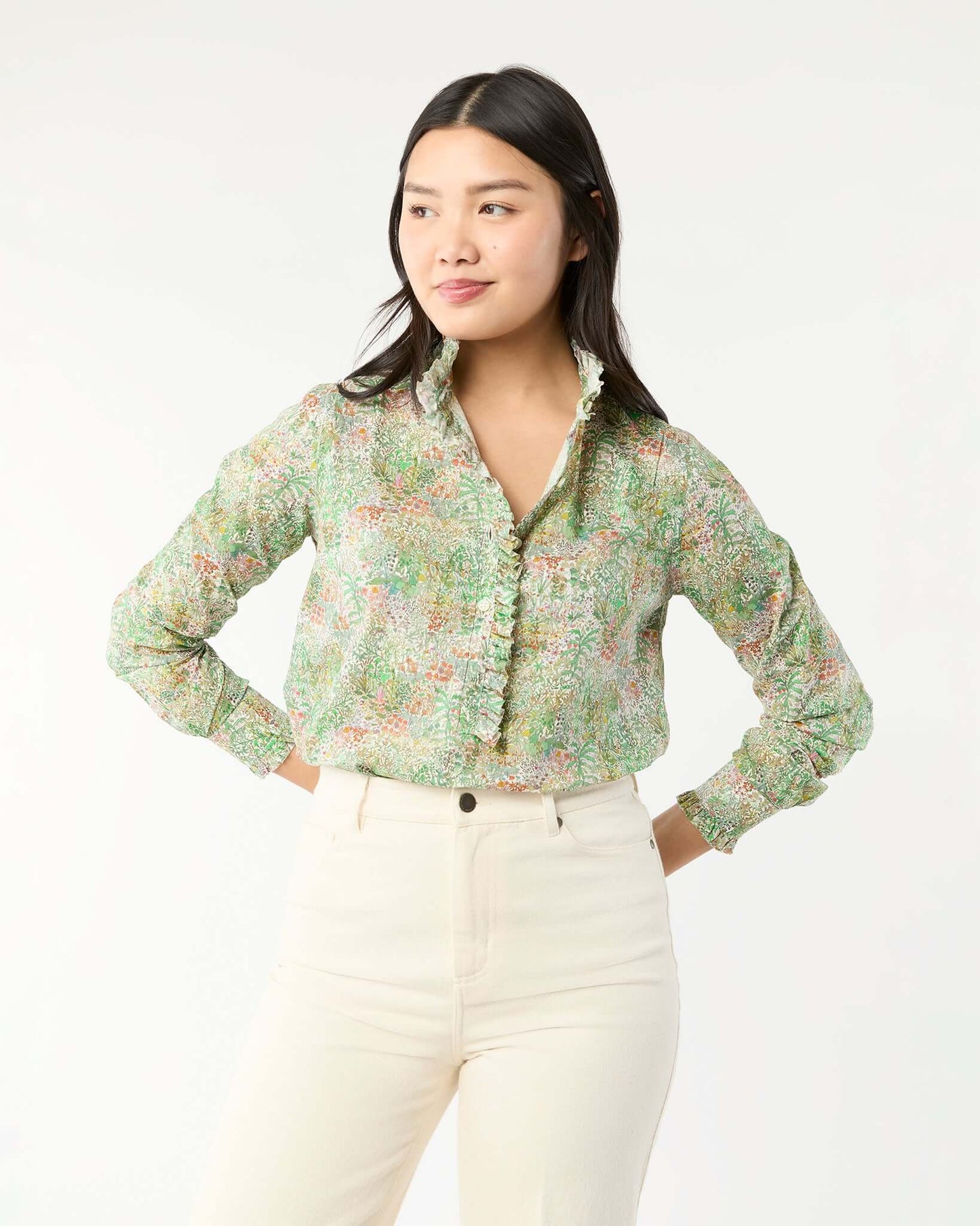 FRILL SHIRT- EDEN LIBERY FABRIC