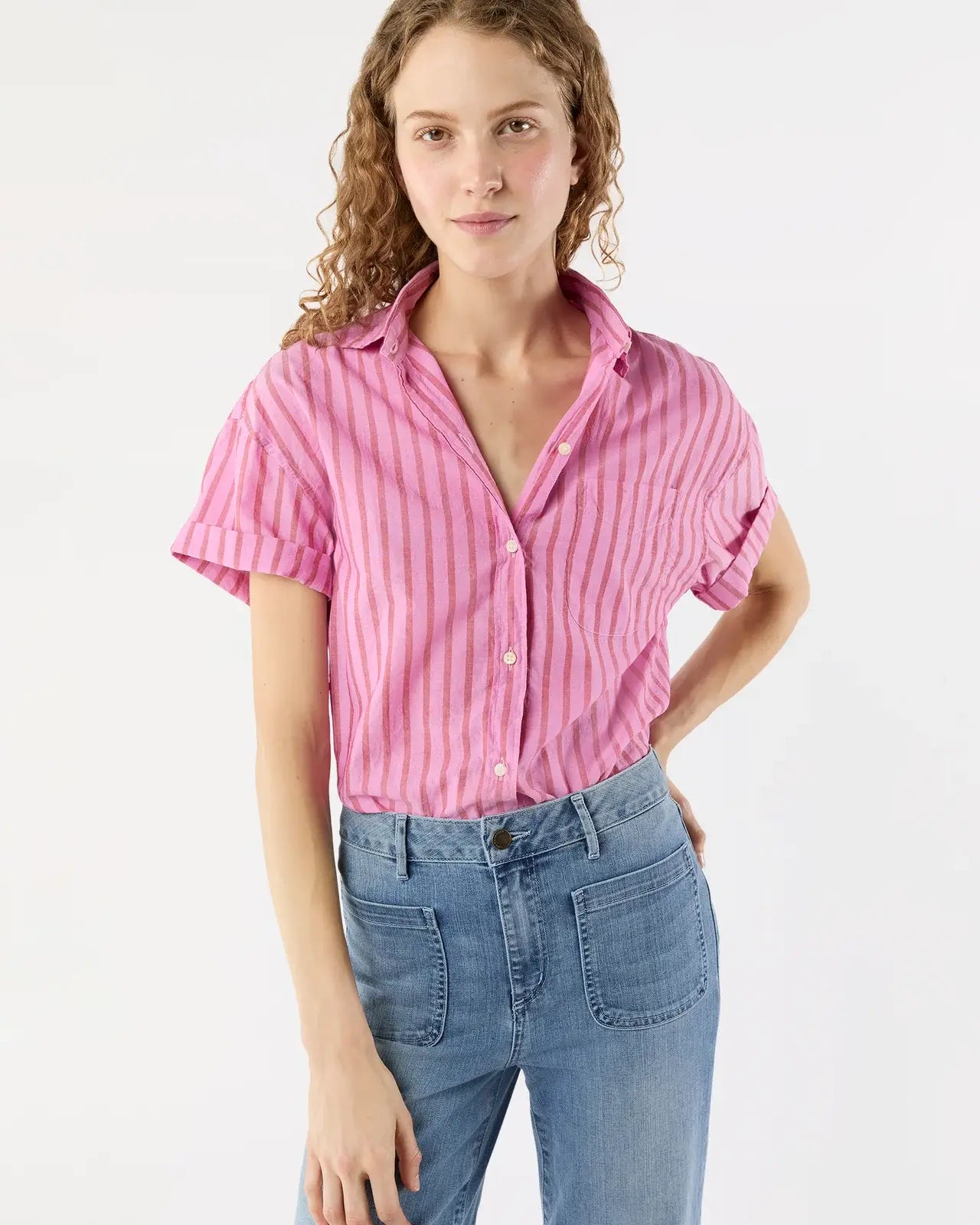 AGNES SHIRT- PINK STRIPE