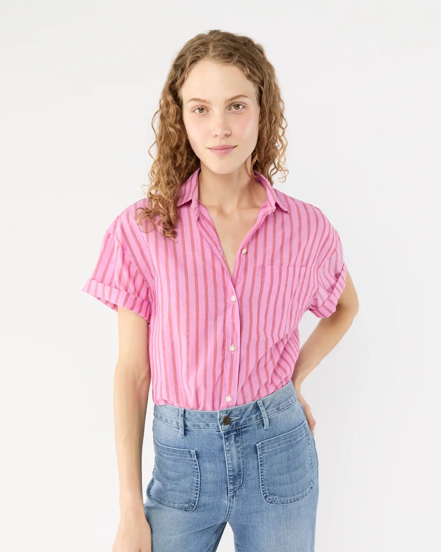 AGNES SHIRT- PINK STRIPE