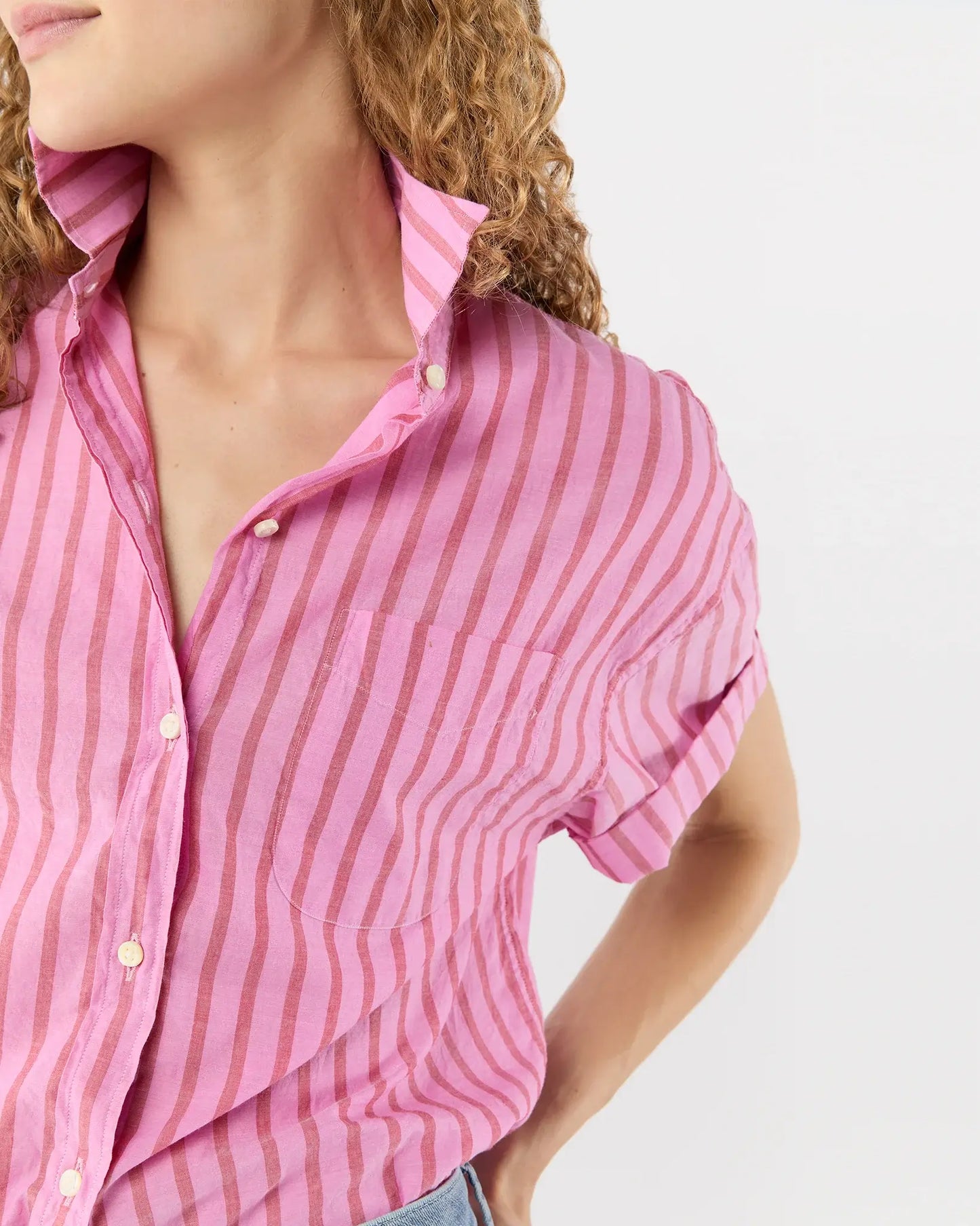 AGNES SHIRT- PINK STRIPE