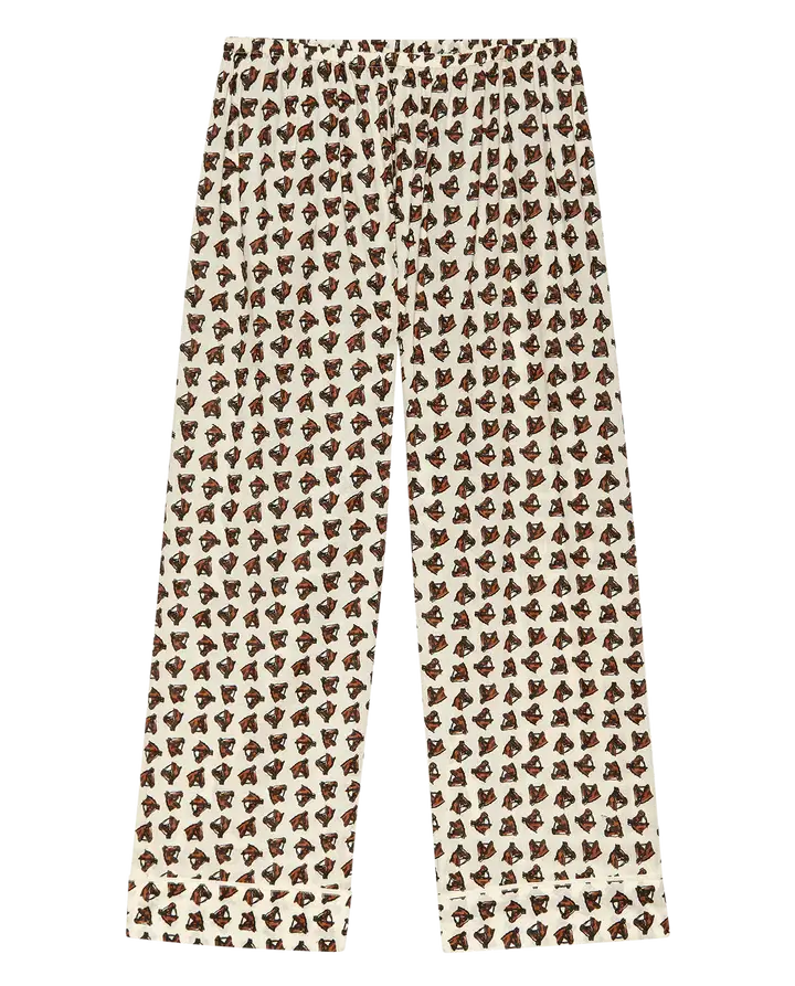 THE EASY SLEEP PANT - CREAM HORSE MEDALLION PRINT