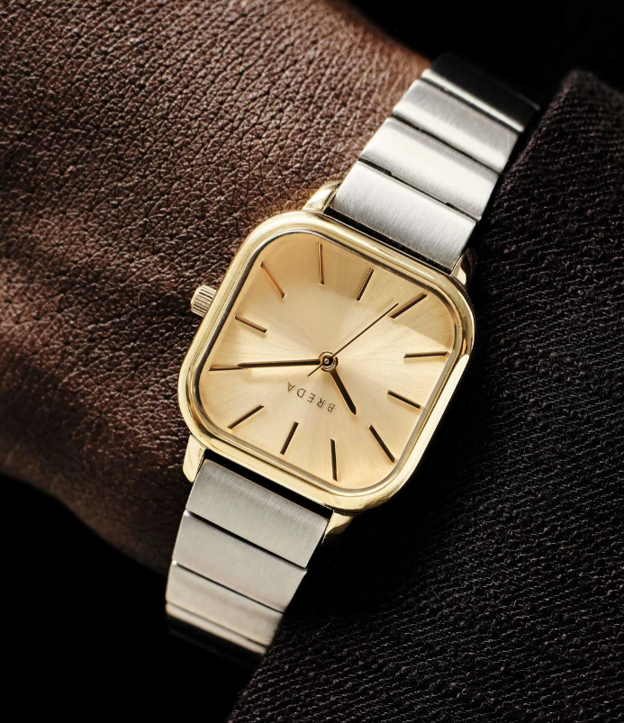 Esther - Silver and Gold Metal Bracelet Watch, 26MM