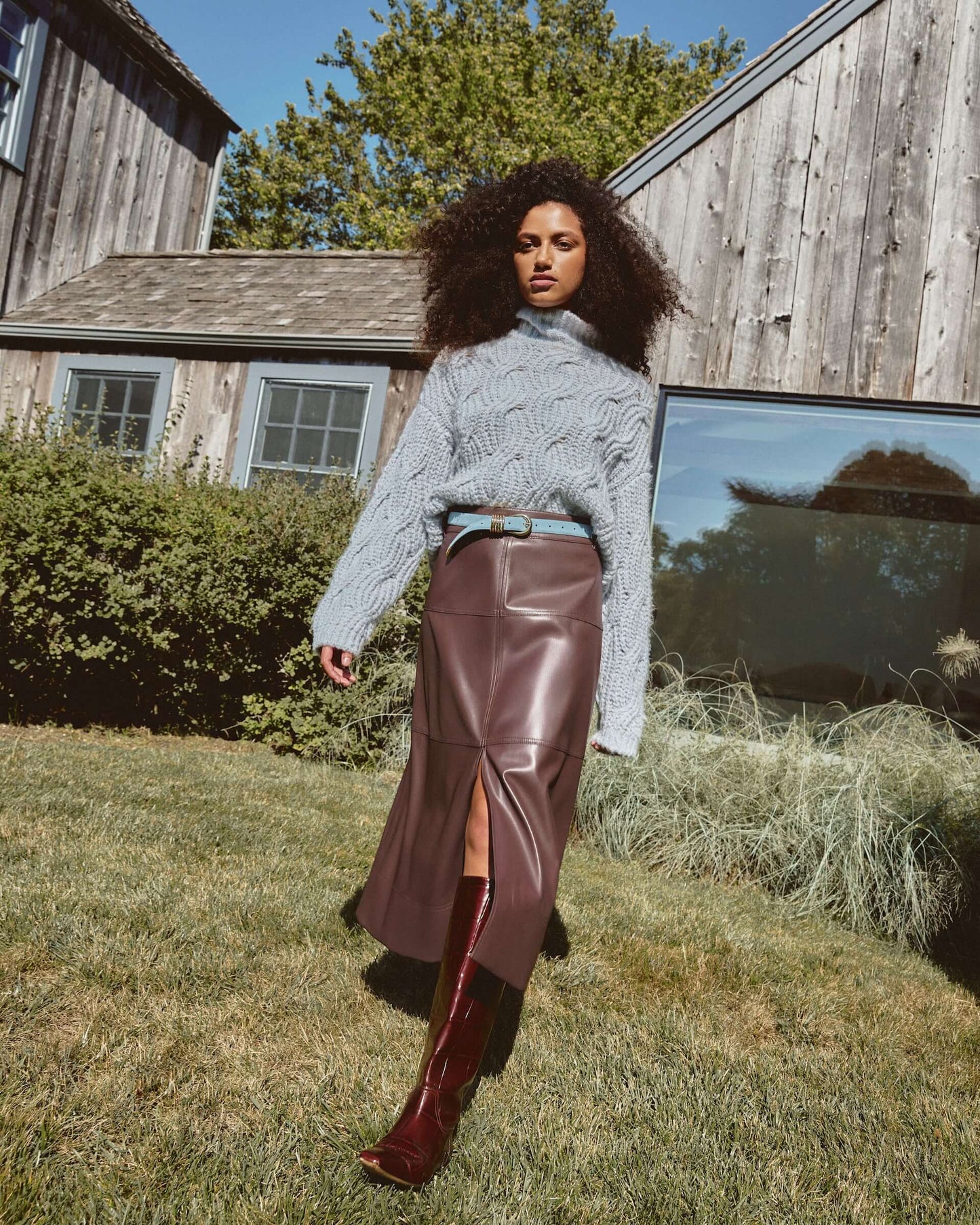 HUDLEY SKIRT-OXBLOOD